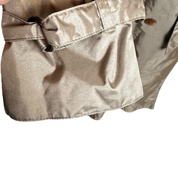 Vtg British Mist Long Trench Coat Women's size 14 Champagne Shimmer academia - Picture 4 of 16